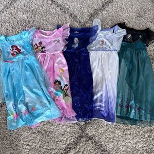 Disney Princess girls nightgowns bundle size 5